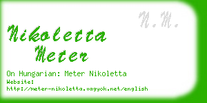 nikoletta meter business card